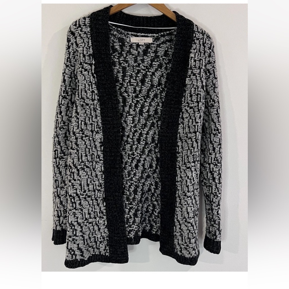 LOFT Women's Monochrome Wool Blend Knit Cardigan